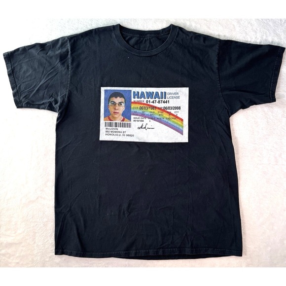 The Unbranded Brand Other - McLovin‎ Drivers License T-shirt Size Large Superbad Black